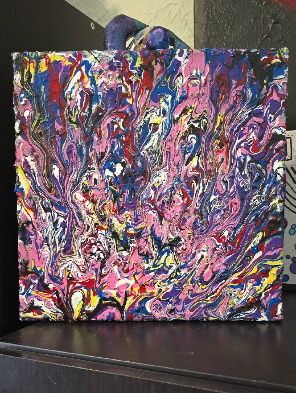 HANDCRAFTED Abstract Painting HANDMADE Artwork HANDPAINTED Bright Wall Art Decor